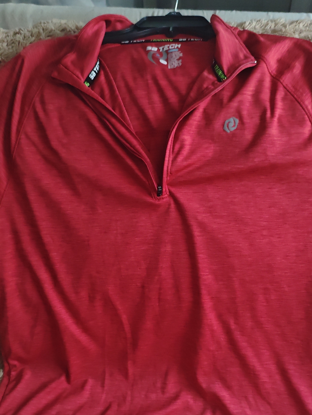 Men’s Brick Red 1/4 Zip Long-Sleeve Training Top